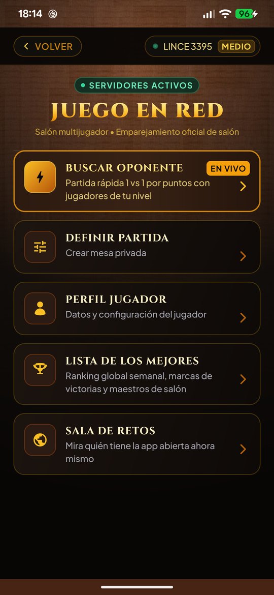 Sala de Retos: buscar oponente y jugar 1 contra 1 en red
