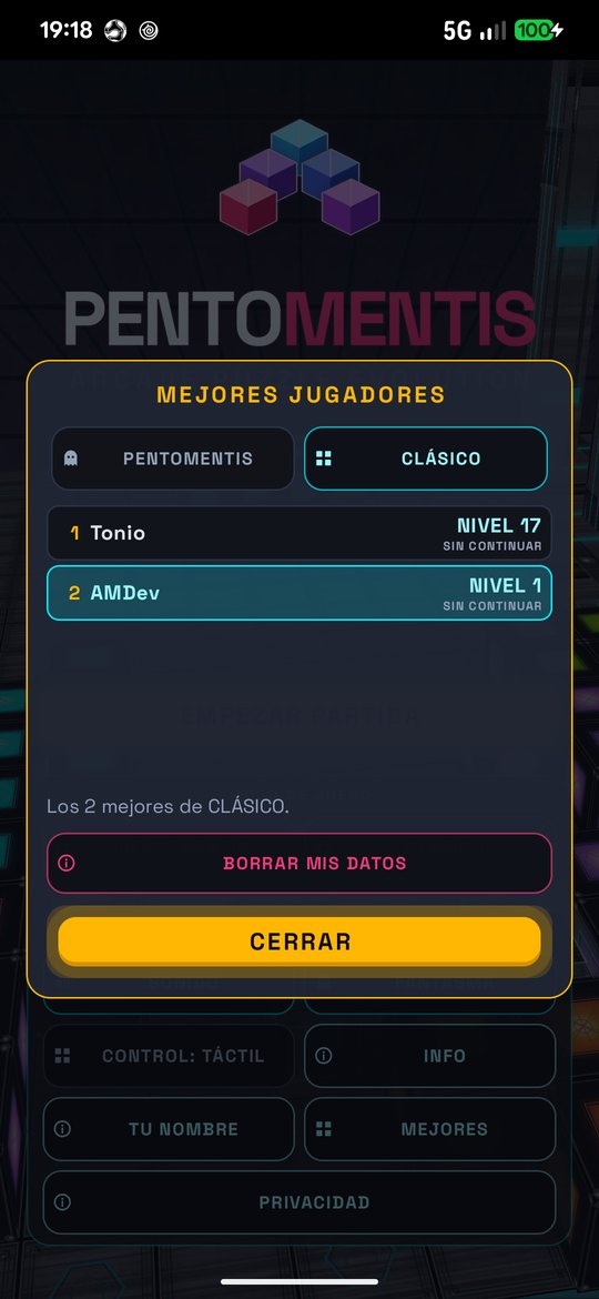 Tabla de mejores jugadores con el nivel alcanzado